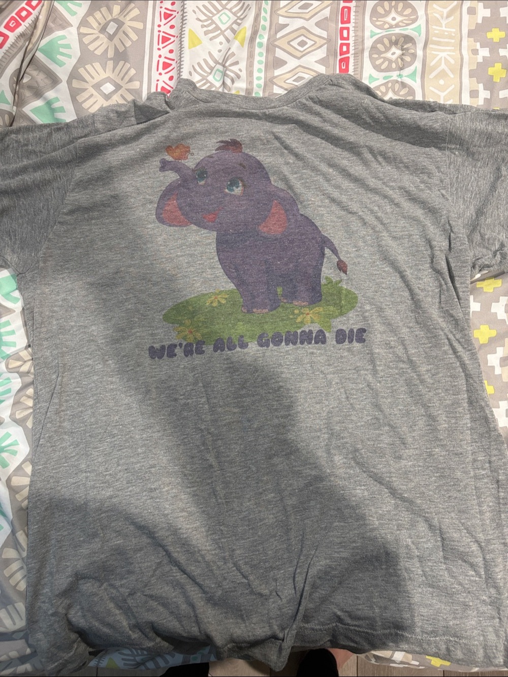 Tee with Purple Elephant Graphic